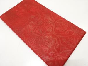 未使用品　華紋に葡萄唐草模様織り出し　袋帯